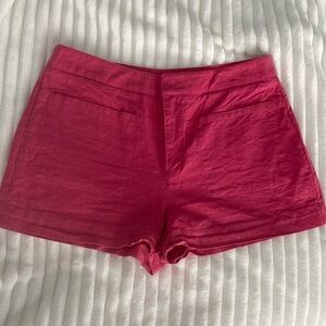 Pink Linen Shorts
